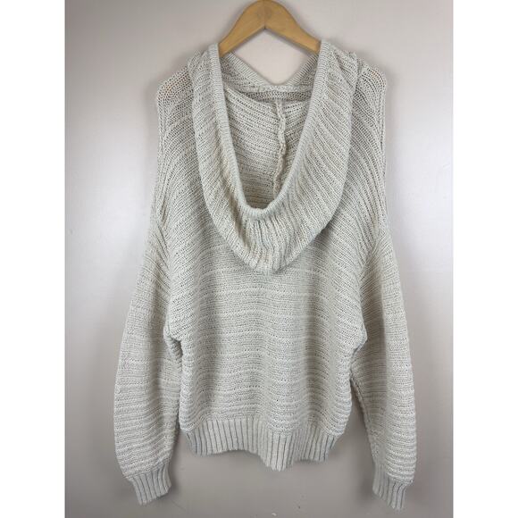 Forever 21 Women Marseille France Hooded Sweater L Cream Embroidered Hoodie - Picture 4 of 11